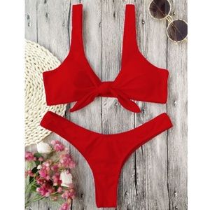 Scrunch Butt Knotted Thong Bikini